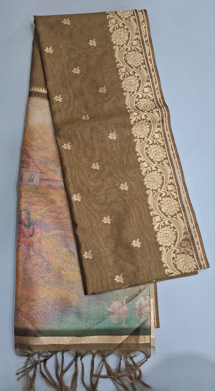 Walnut Brown Tussar Saree