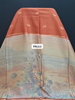 Tangarine Orange Tussar Saree pallu