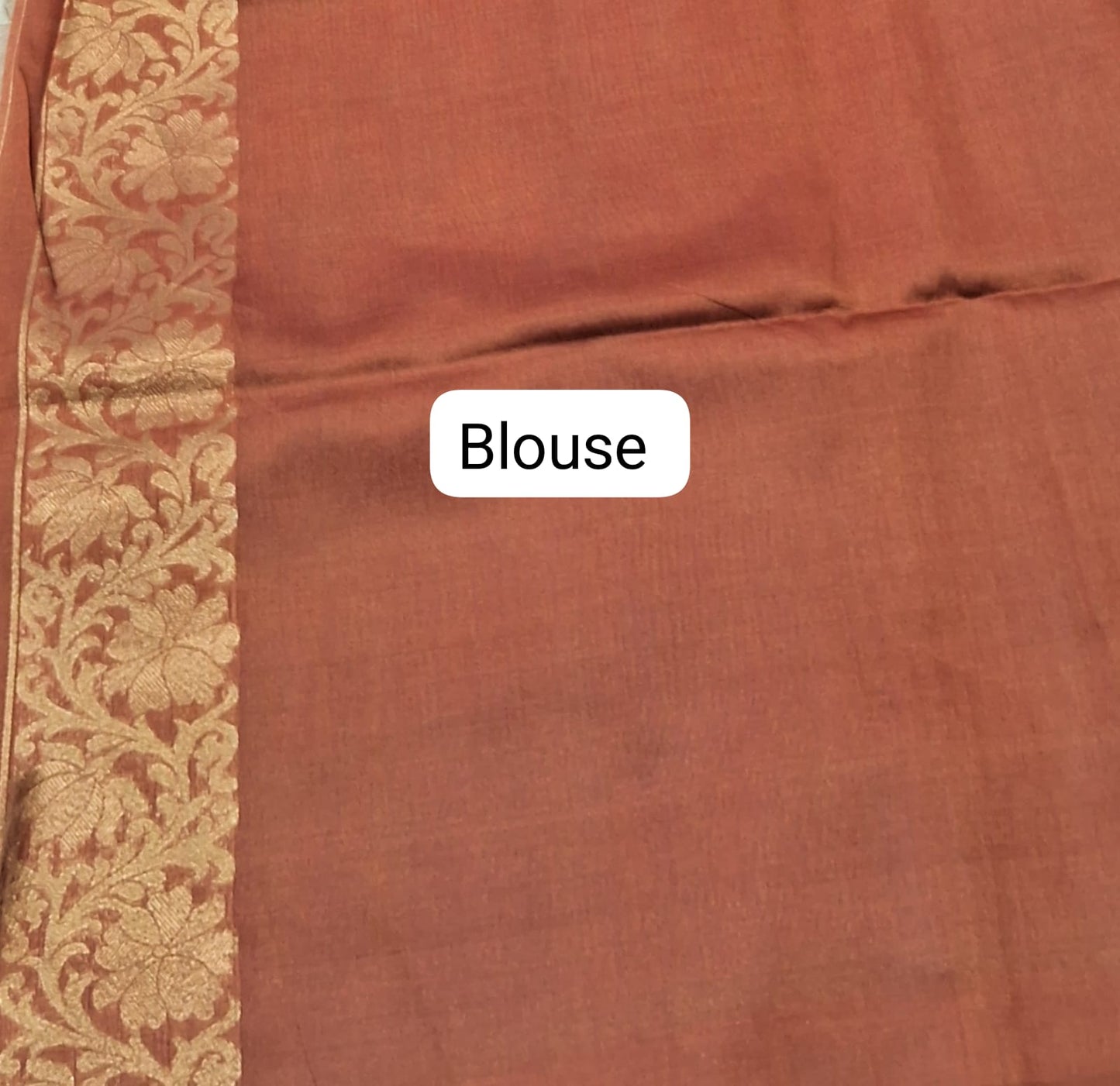 Tangarine Orange Tussar Saree blouse