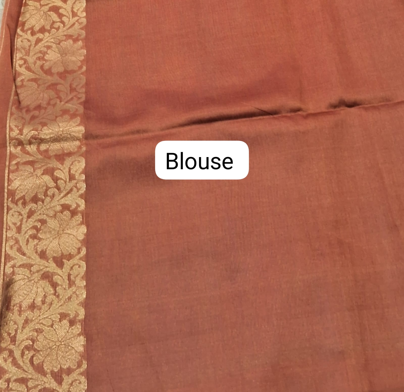 Tangarine Orange Tussar Saree BLOUSE