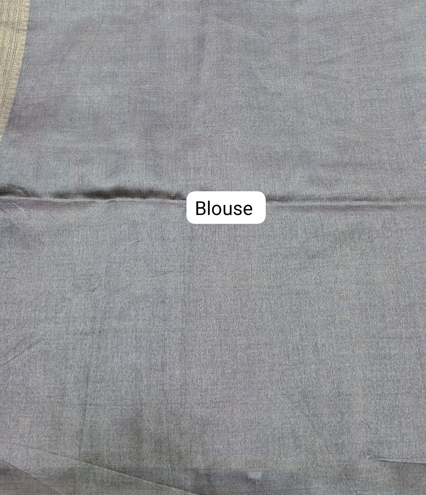 Slate Blue Tussar Saree Blouse