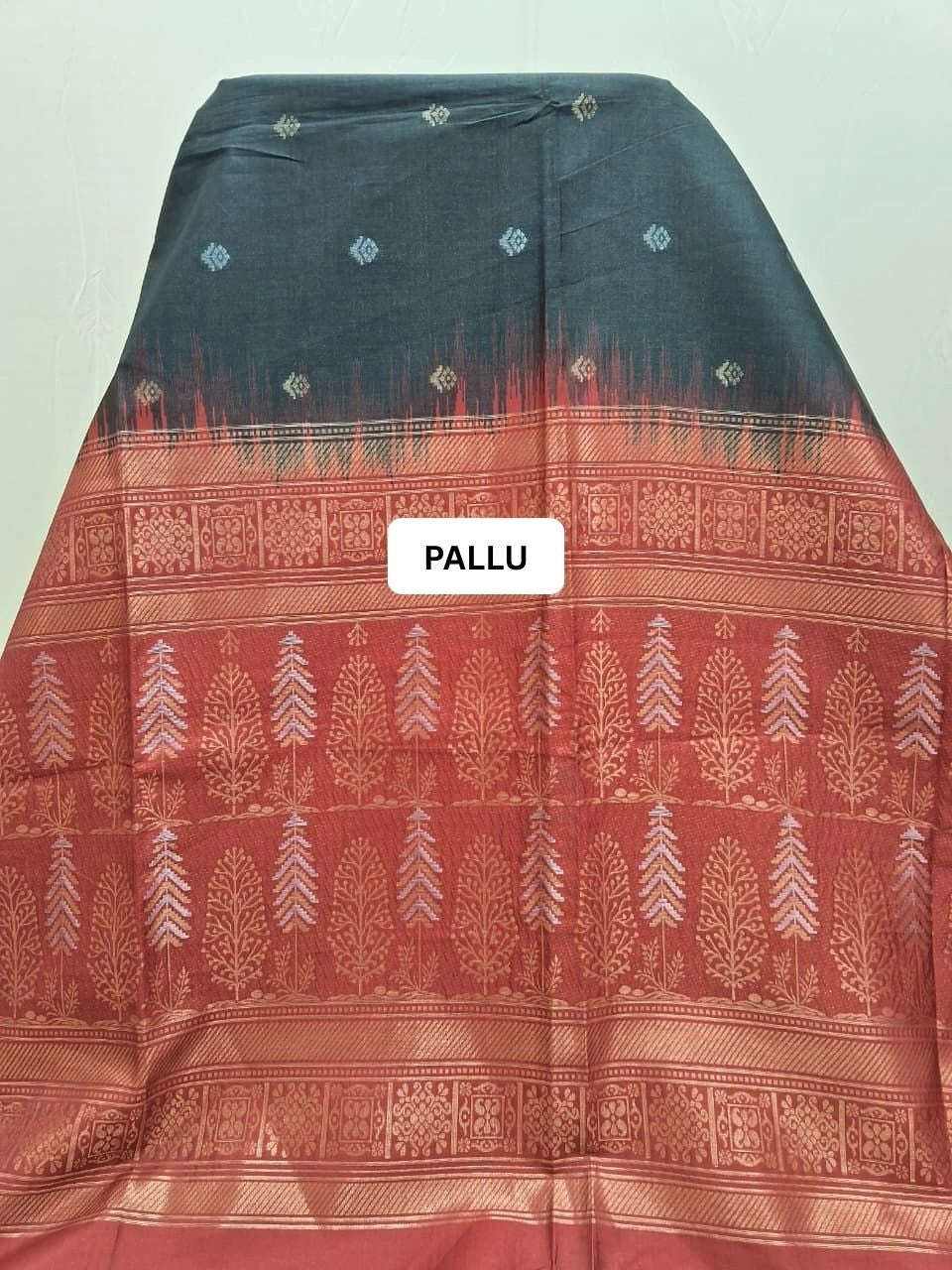 Black Tussar Saree pallu