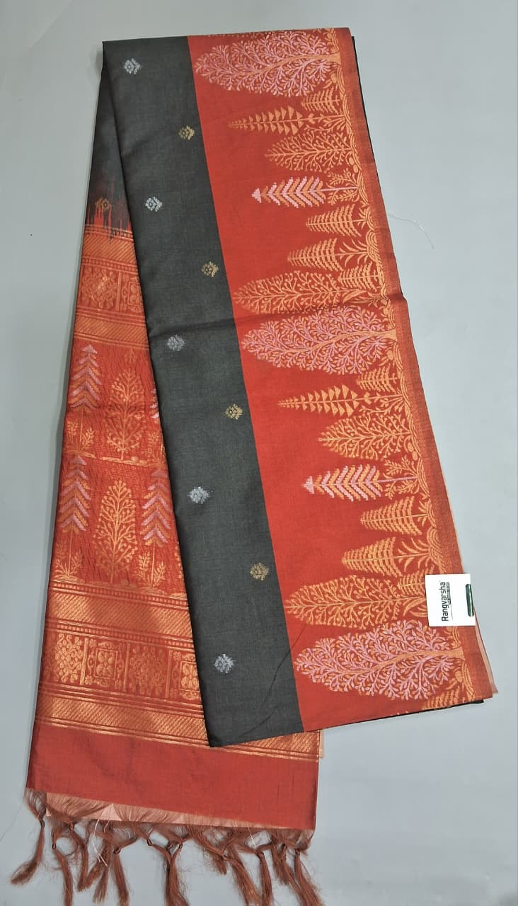 Black Tussar Saree