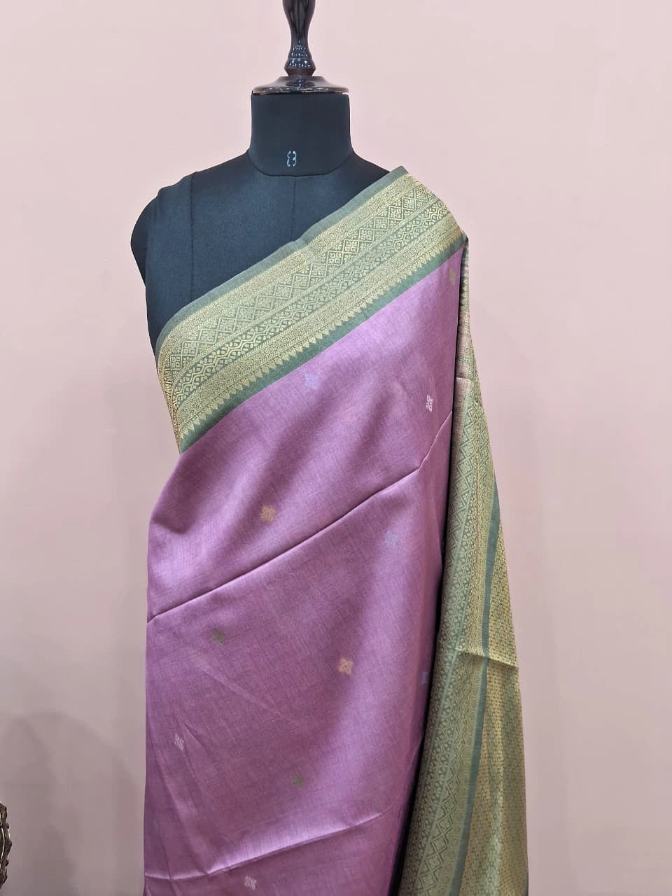 lavender Banarasi Tussar saree 1