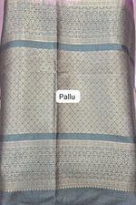 lavender Banarasi Tussar saree pallu