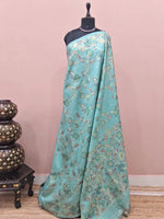 Marine Blue Banarasi Tussar Saree 