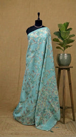 Marine Blue Banarasi Tussar Saree 