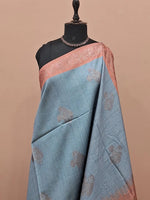 Baby Blue Banarasi Tussar Saree 1