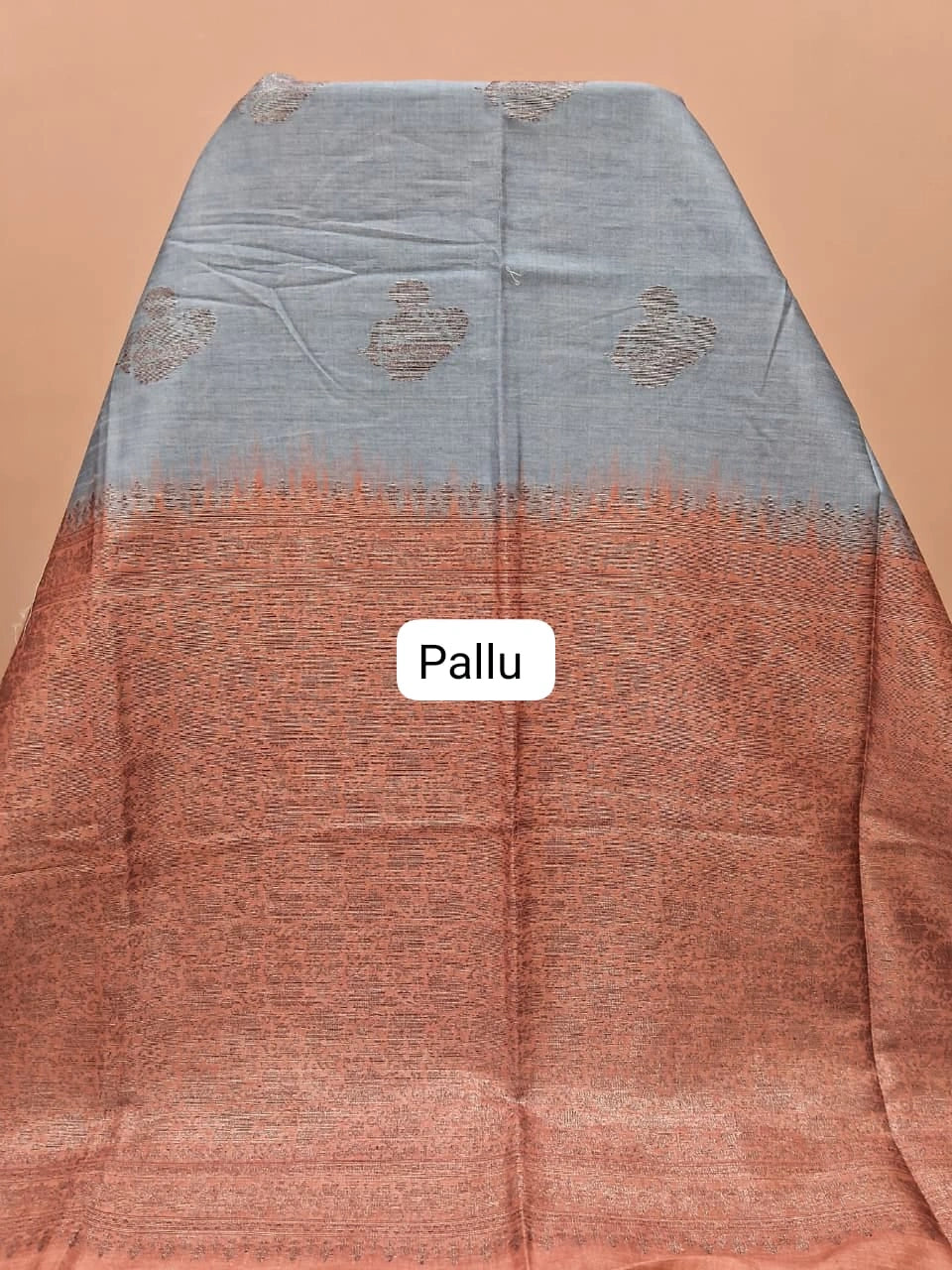Baby Blue Banarasi Tussar Saree Pallu