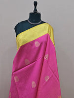 Pink  Banarasi Tussar Saree 1