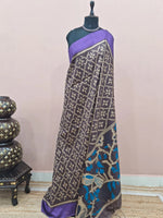 Dark Chocolate Brown Banarasi Tussar Saree 