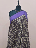 Dark Chocolate Brown Banarasi Tussar Saree 1