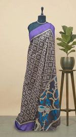 Dark Chocolate Brown Banarasi Tussar Saree 