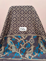 Dark Chocolate Brown Banarasi Tussar Saree Pallu