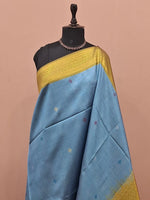 ky Blue Banarasi Tussar Saree 1