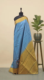 Sky Blue Banarasi Tussar Saree 