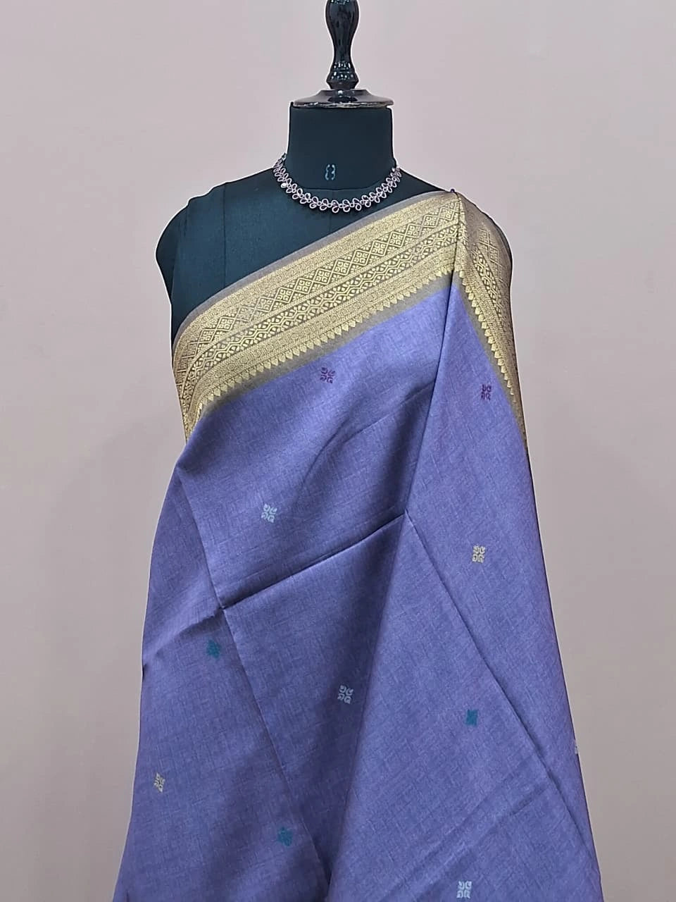 Light Blue Banarasi Tussar Saree 1