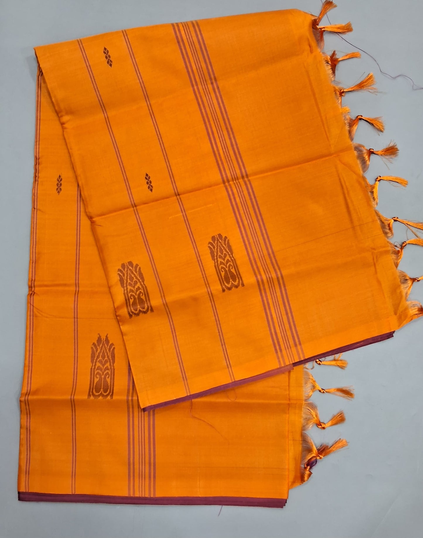 Dark Onion Pink Hand Woven Banana Silk Saree