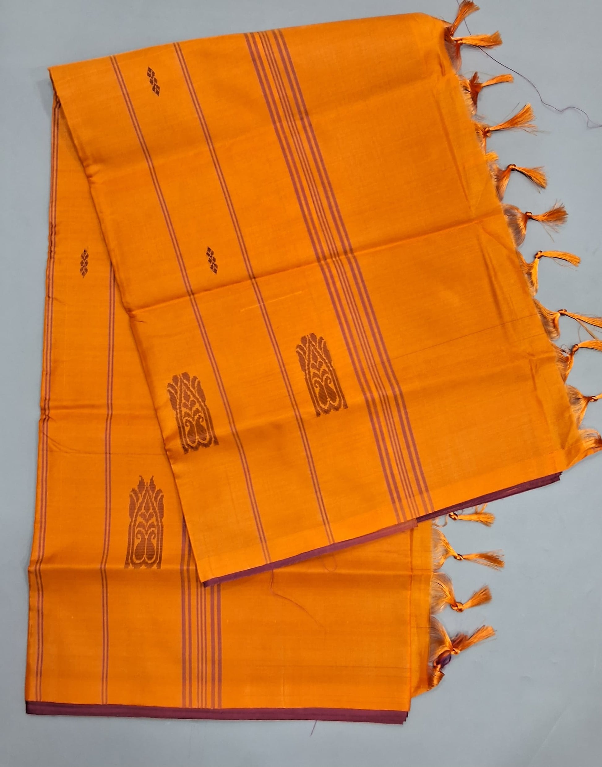 Dark Onion Pink Hand Woven Banana Silk Saree