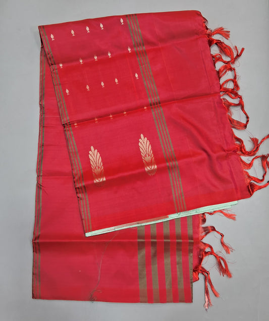 Aqua Blue Hand Woven Banana Silk Saree