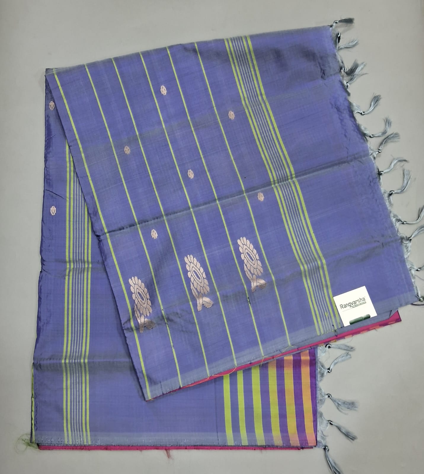 Dark Onion Pink Hand Woven Banana Silk Saree