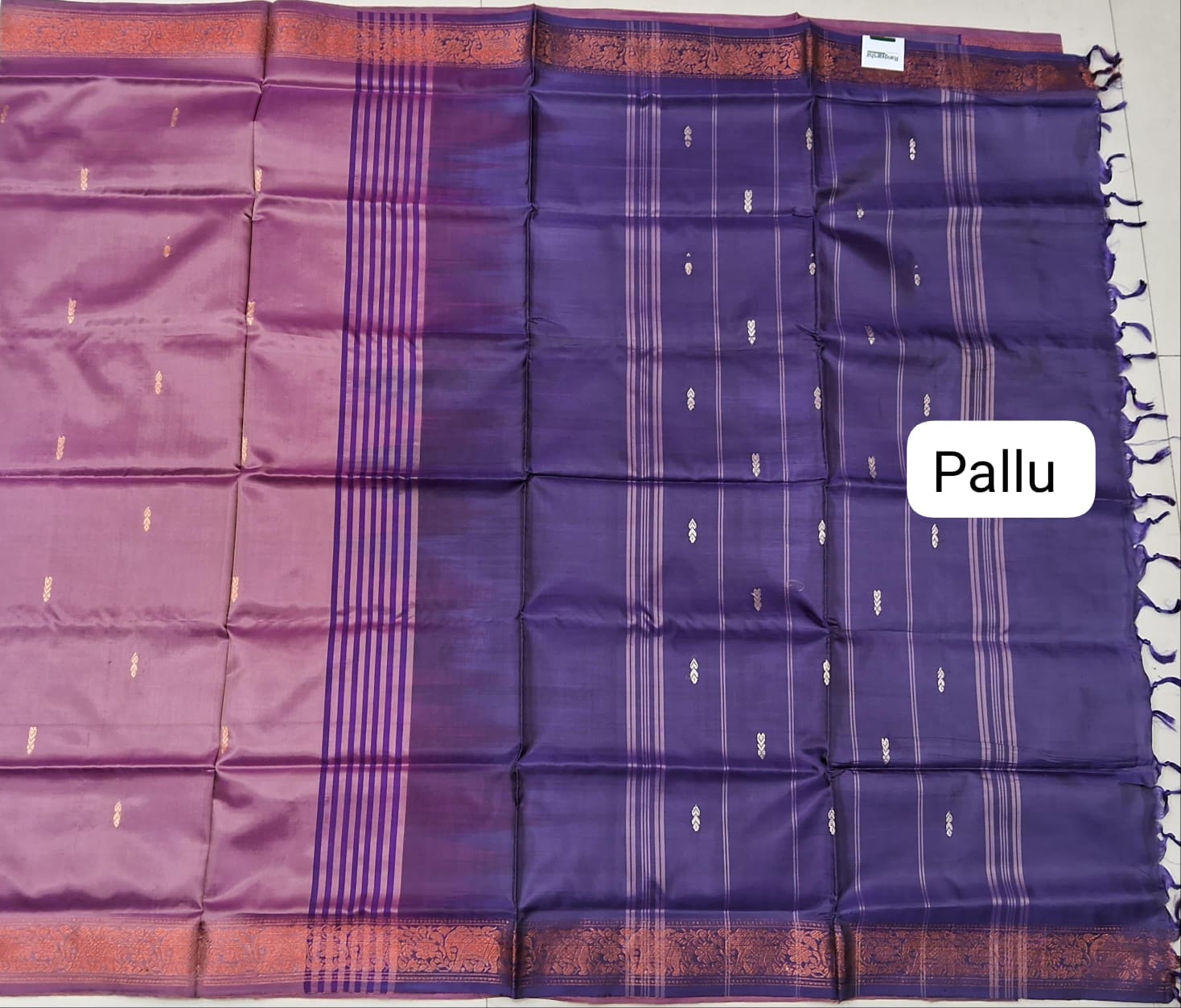 Onion Pink Hand Woven Banana Silk Saree pallu