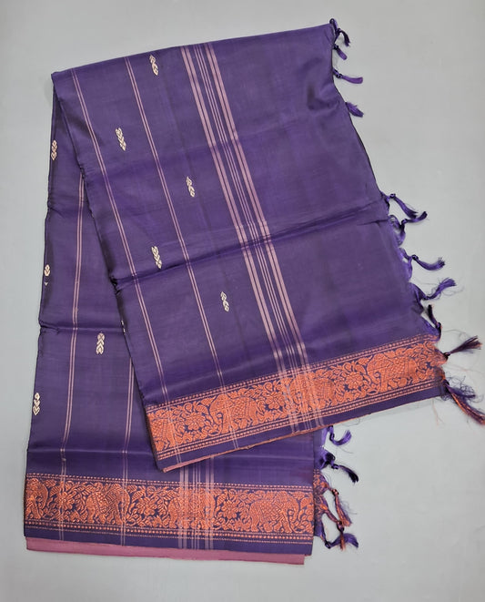 Onion Pink Hand Woven Banana Silk Saree
