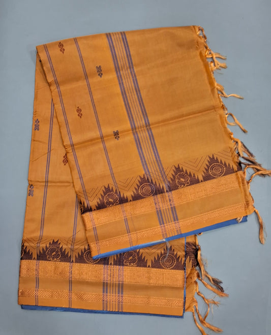 Sky Blue Hand Woven Banana Silk Saree
