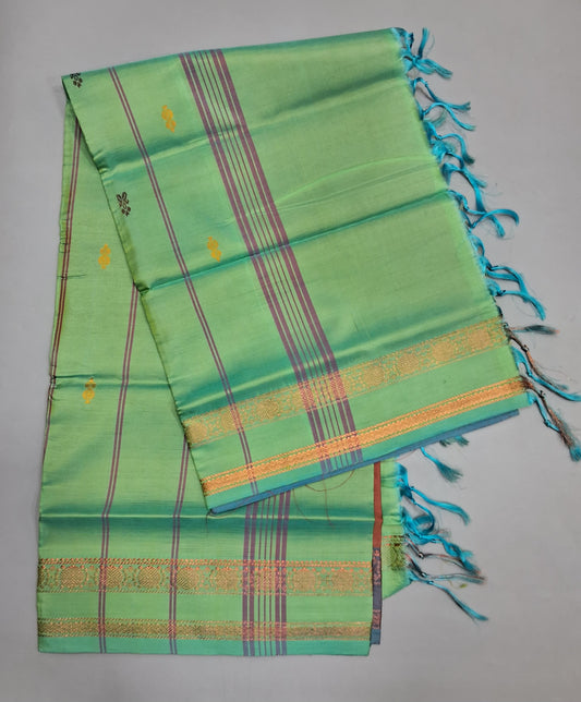 Chocolate Brown Hand woven Banana Silk Saree