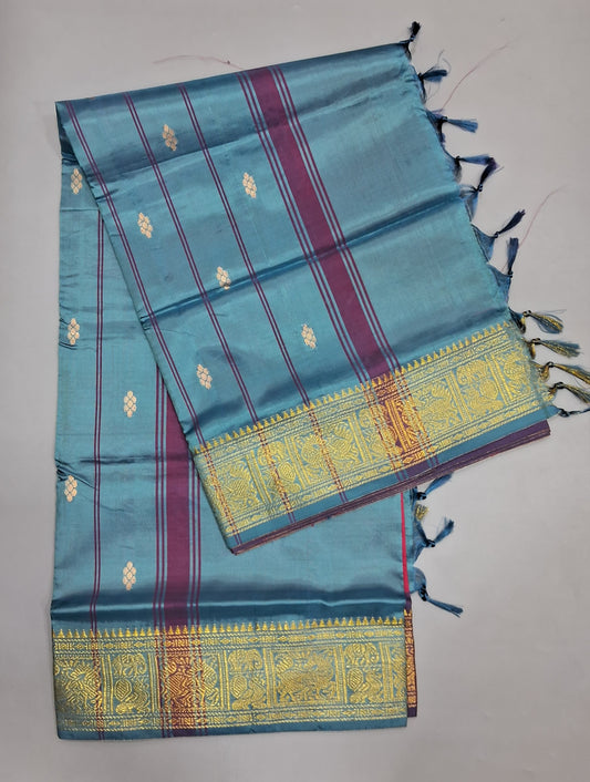 Rani Pink Hand Woven Banana silk Saree