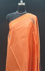 Pale Orange Handwoven Banana Silk Saree 1