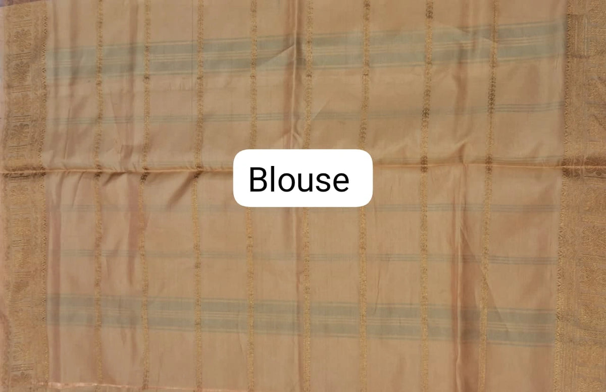 Dark Chocolate Brown Handwoven Banana Silk Saree blouse