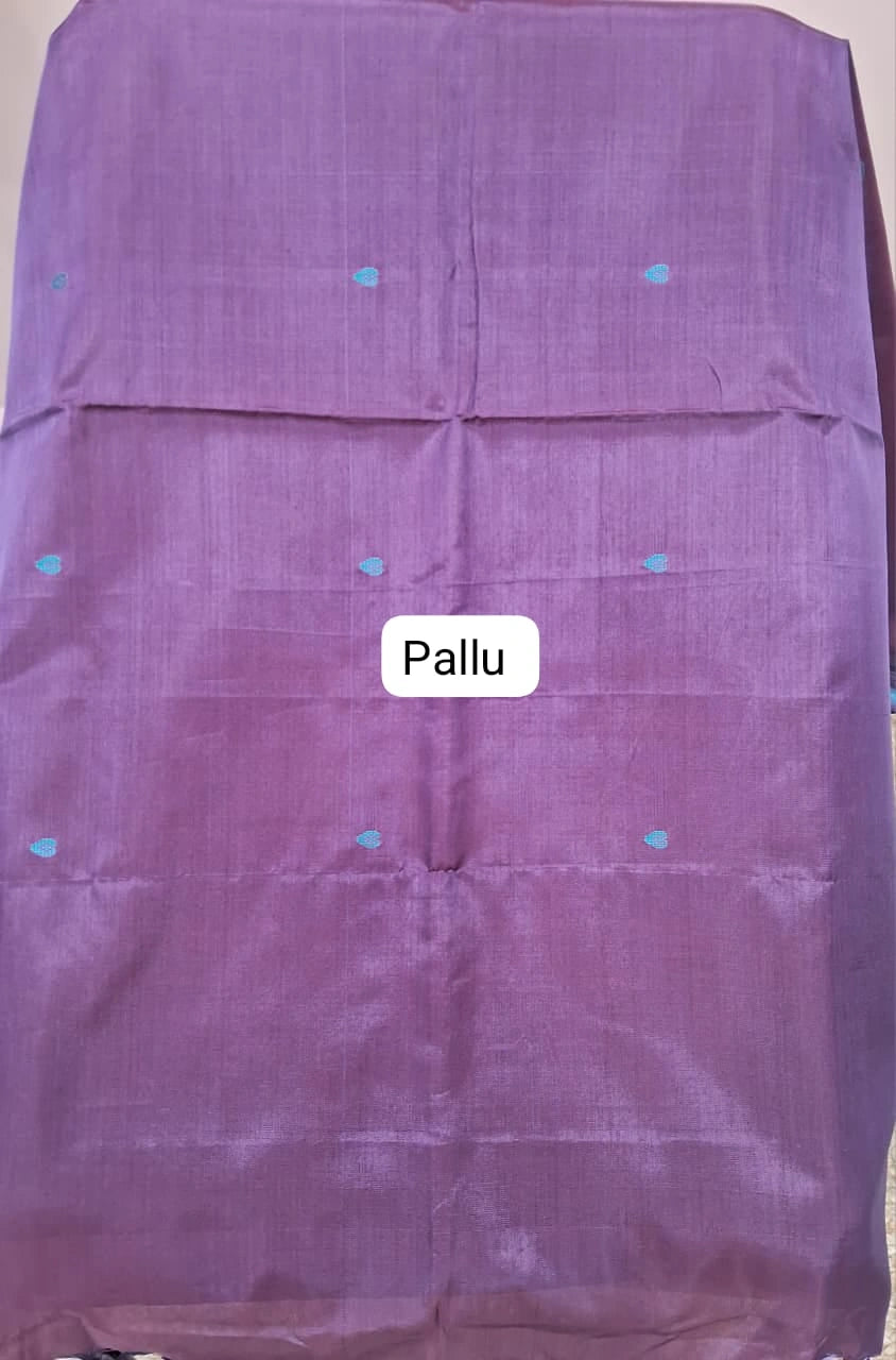 A Marine Blue handwoven banana silk saree pallu