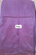 A Marine Blue handwoven banana silk saree pallu