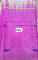 Leaf green handwoven banana silk saree pallu