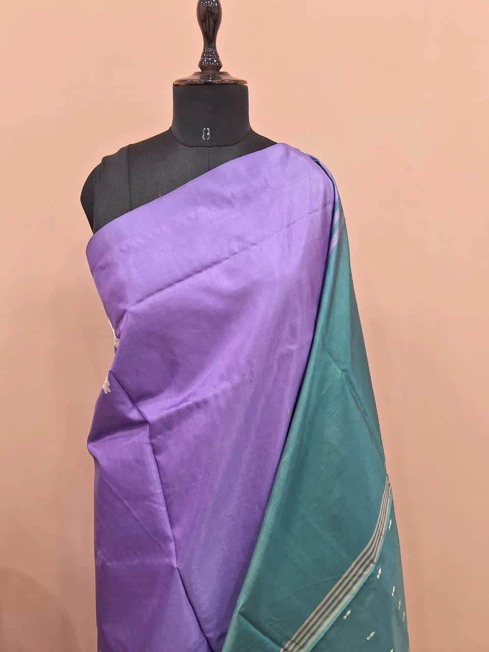 Rich purple handwoven banana silk saree 1