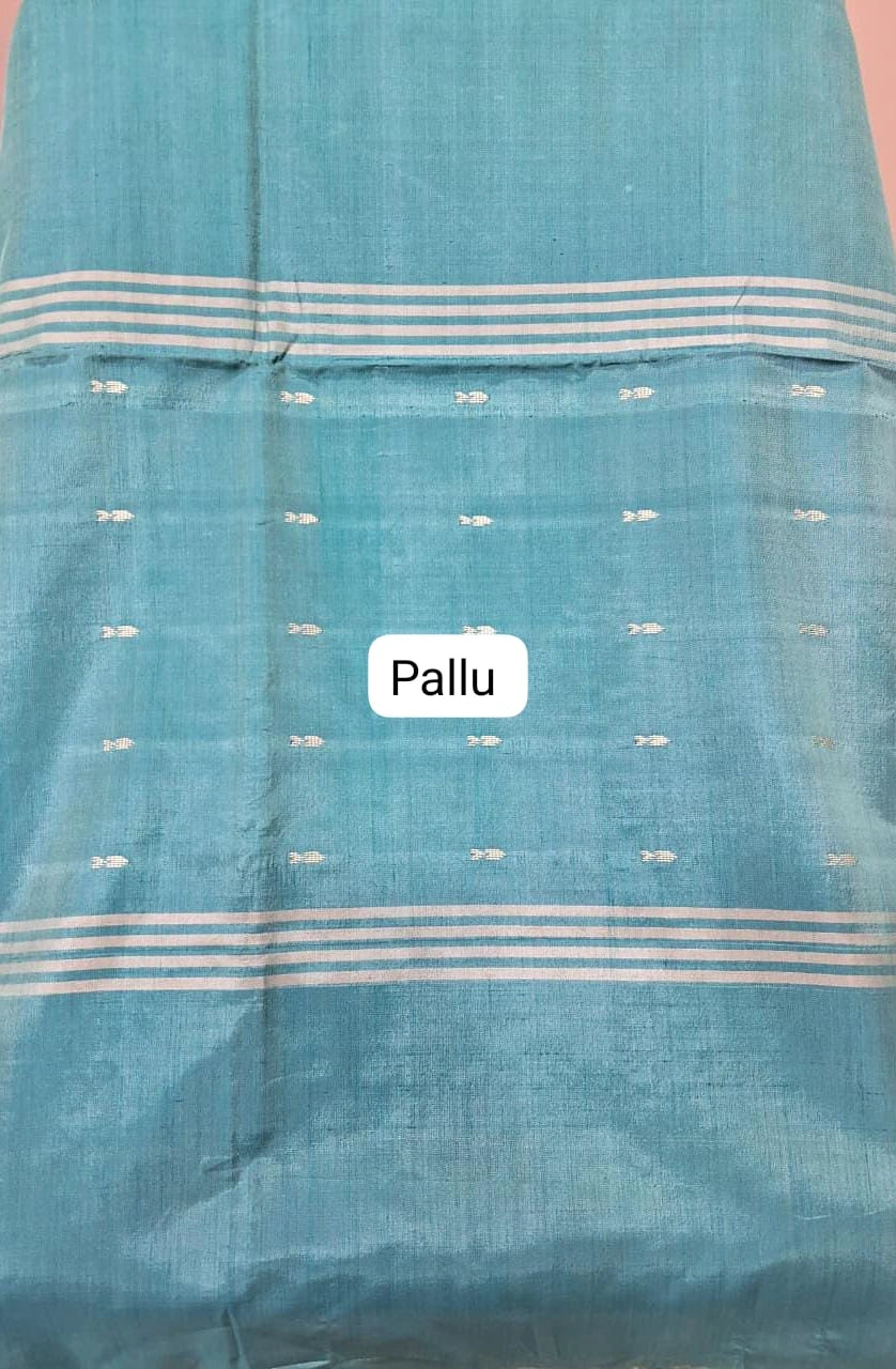 Rich purple handwoven banana silk saree pallu