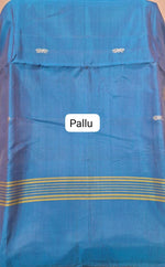 Light yellow handwoven banana silk saree pallu