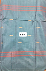 Dark orange handwoven banana silk saree pallu