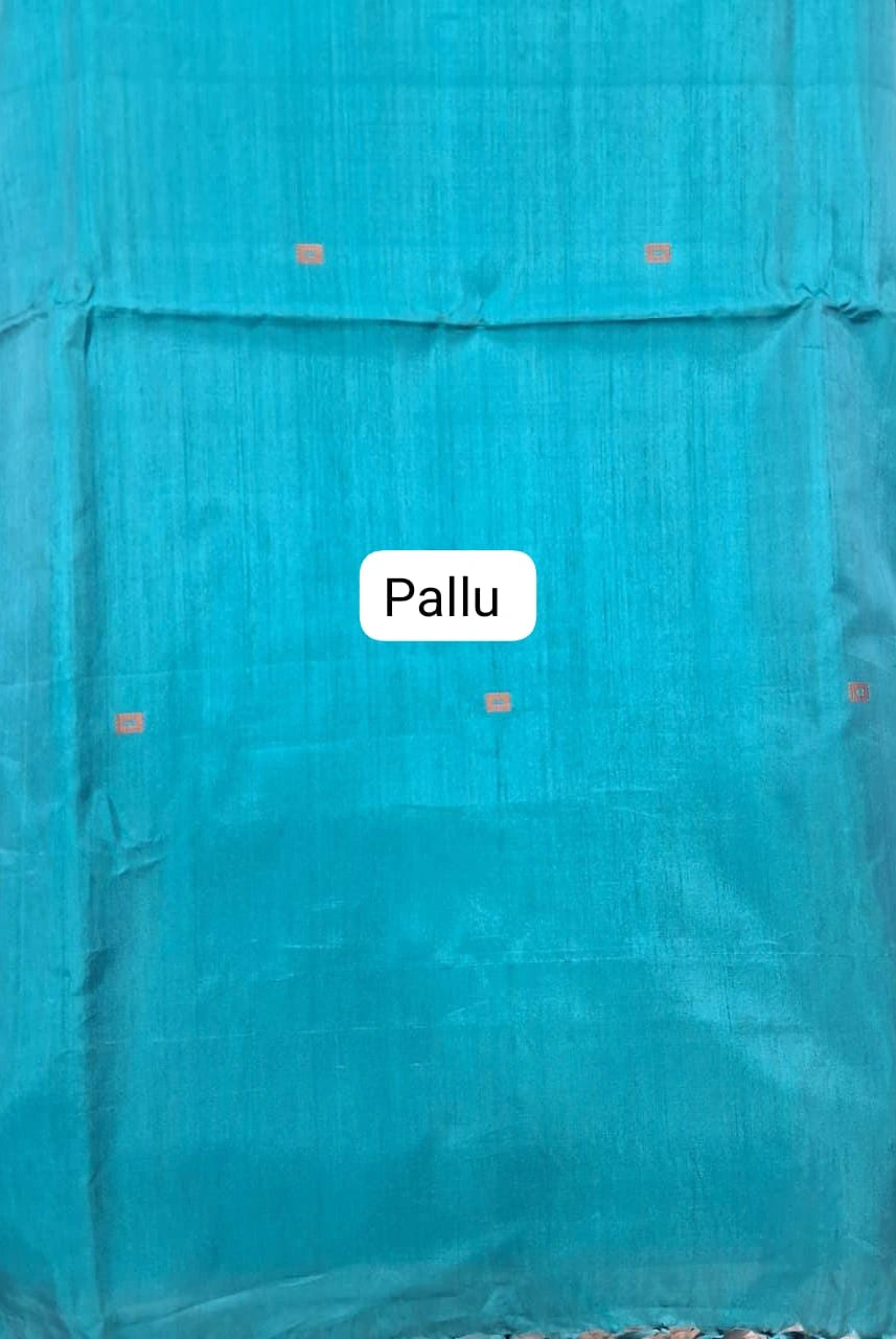 Dark yellow handwoven banana silk saree pallu