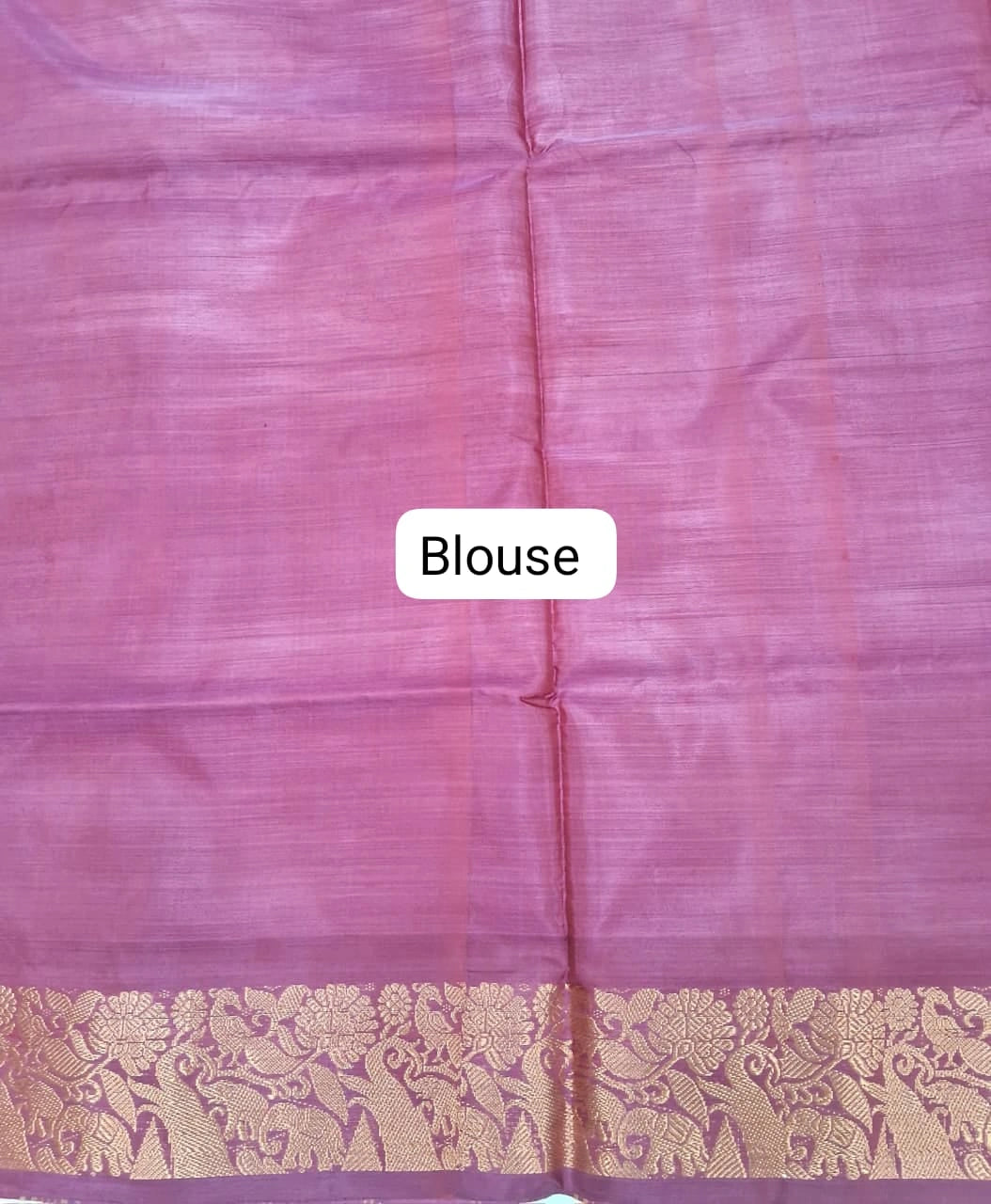 Dark blue handwoven banana silk saree blouse