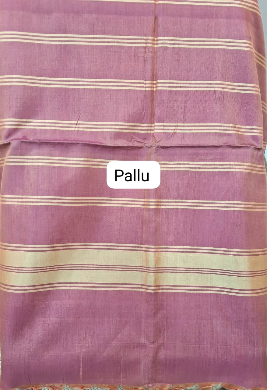 Pista green handwoven banana silk saree pallu