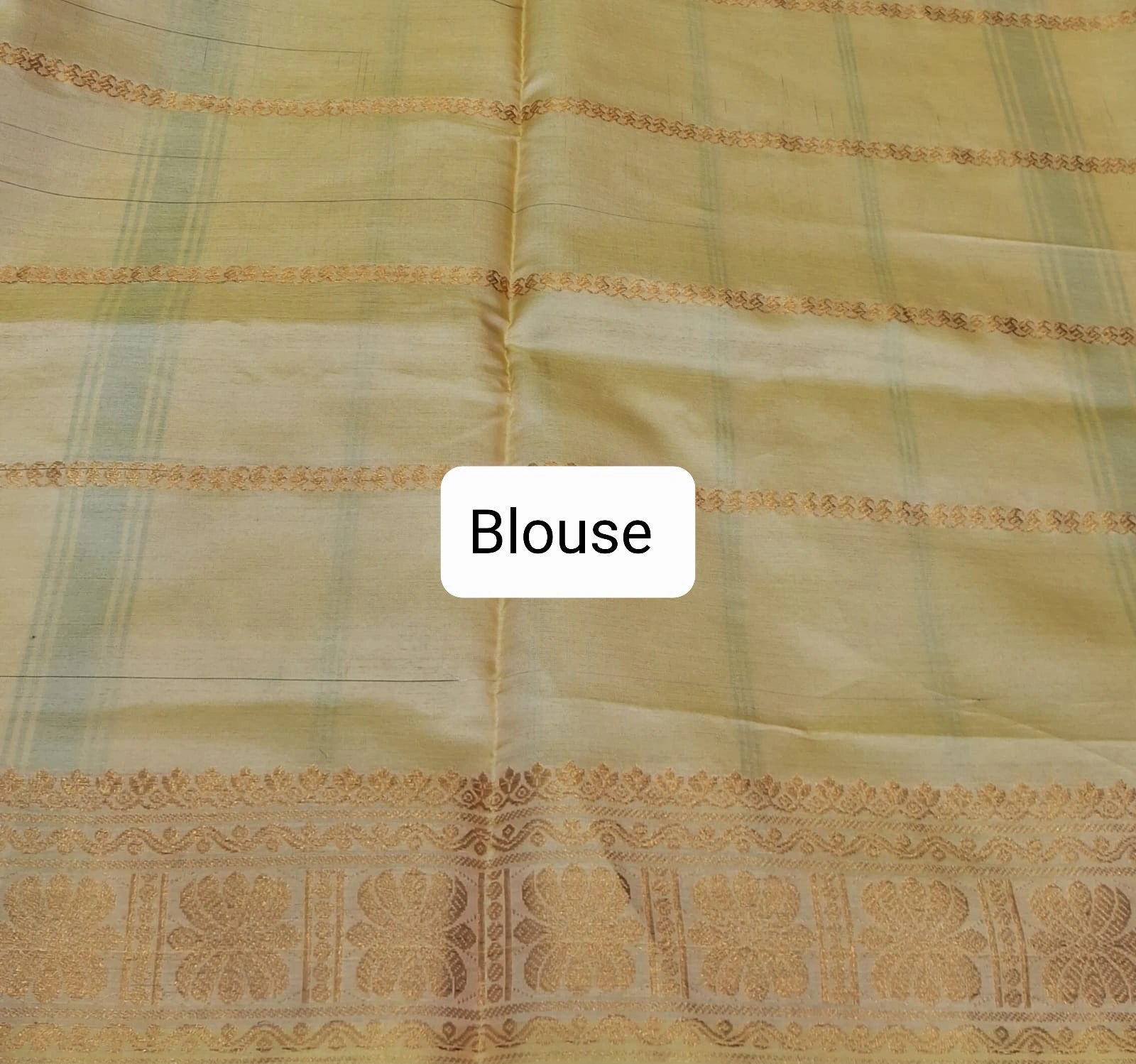 Dark green handwoven banana silk saree Blouse