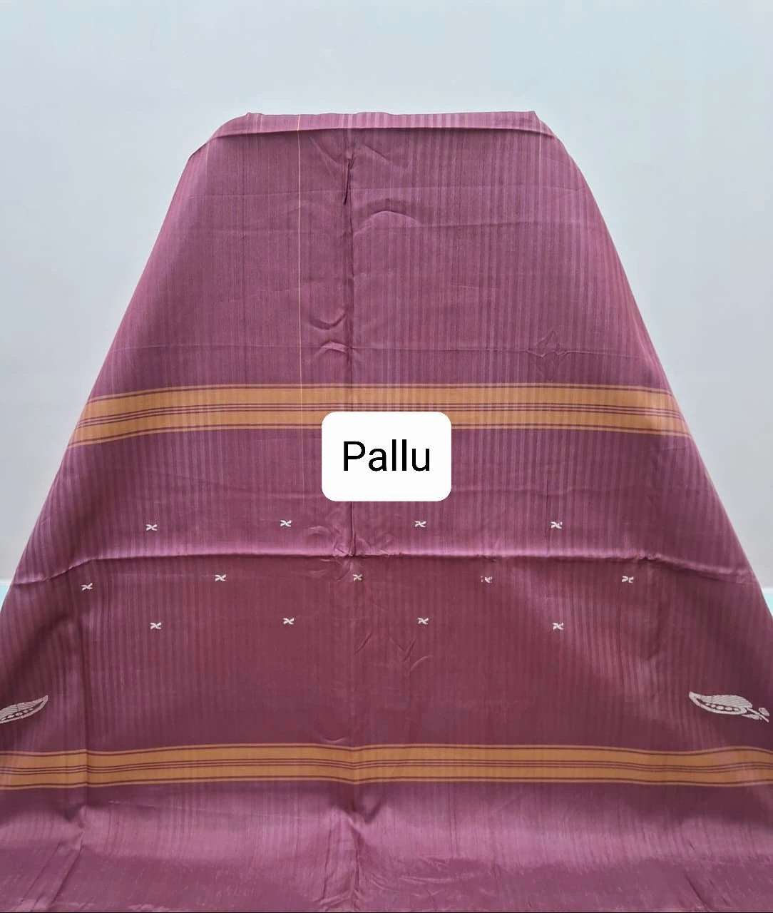 Mustard yellow handwoven banana silk saree Pallu