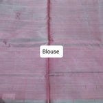 Dual Shaded blue handwoven pure banana silk saree Blouse