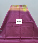 Lime green handwoven banana silk saree Pallu