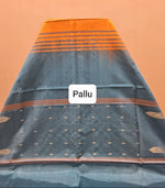 Orange handwoven banana silk saree  Pallu