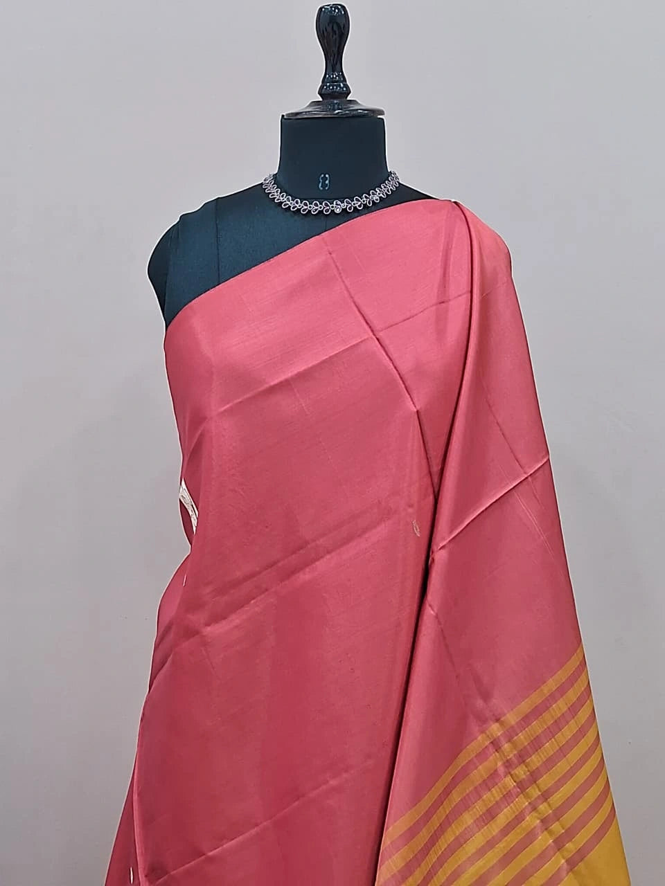 Cardinal red handwoven banana silk saree 1