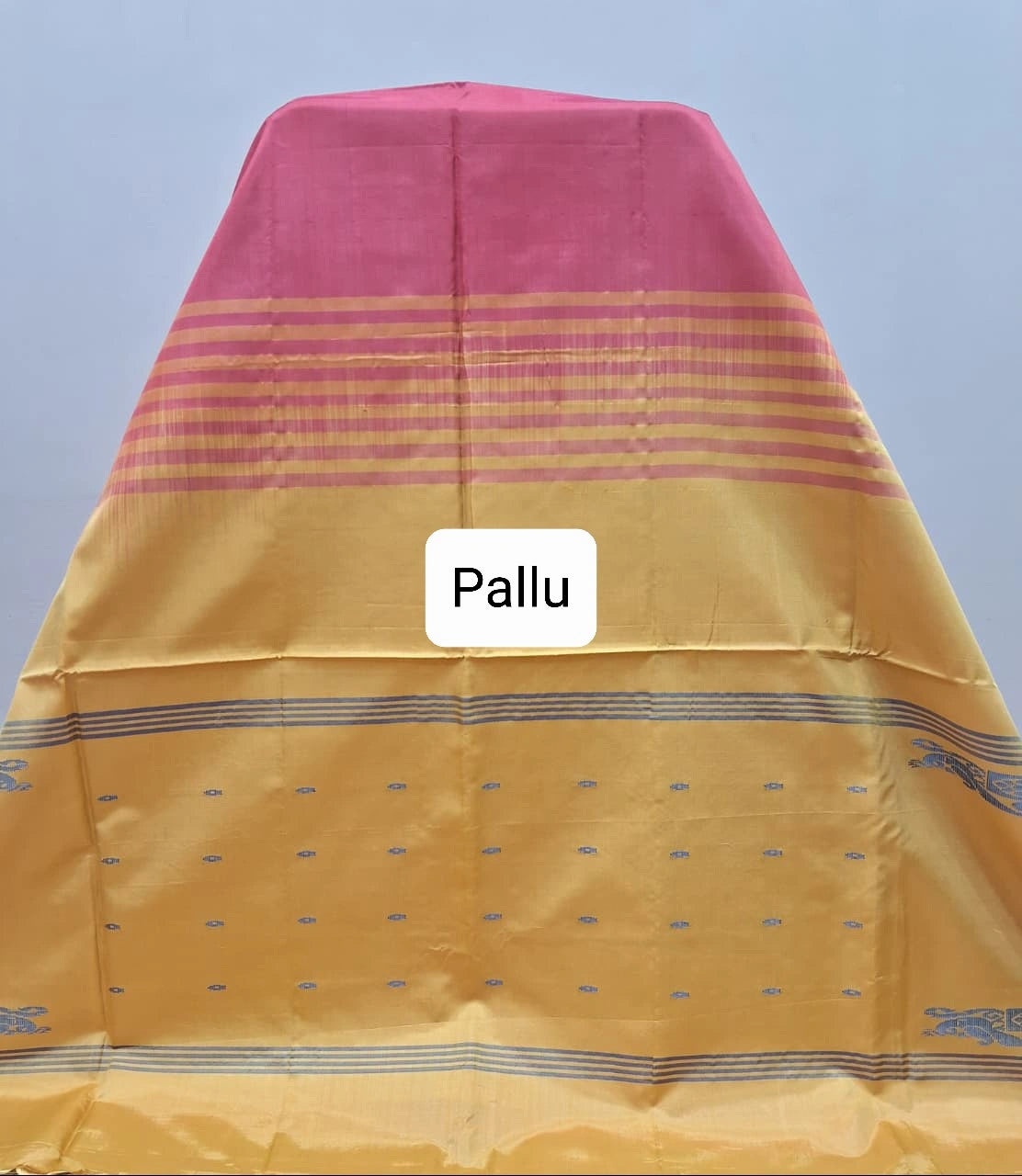 Cardinal red handwoven banana silk saree Pallu