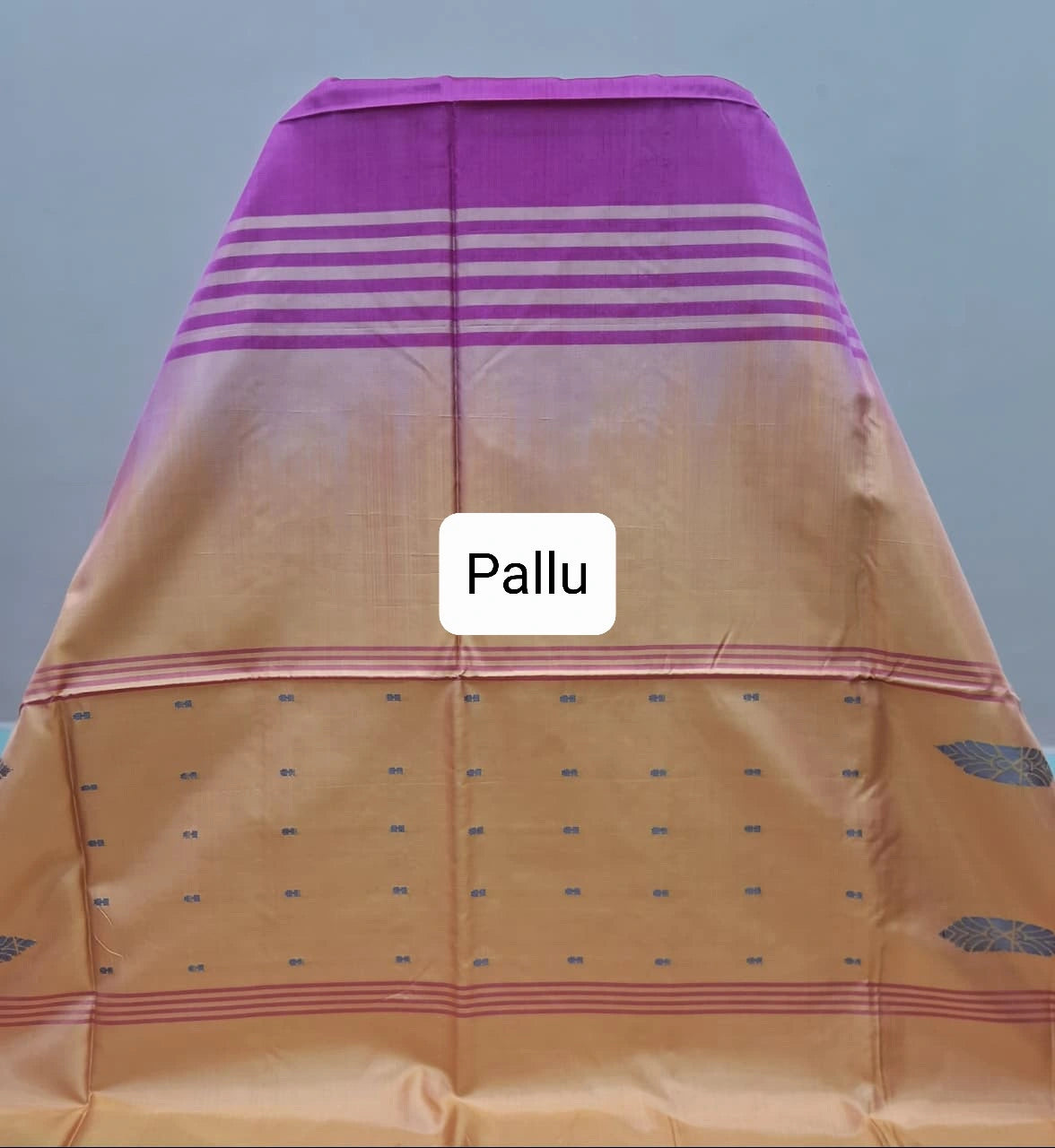 Rani pink handwoven banana silk saree Pallu